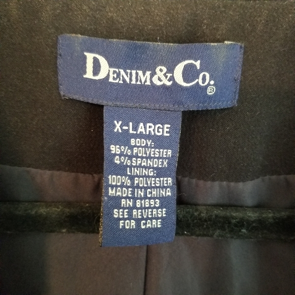 Denim & Co black blazer size XL - Picture 2 of 6